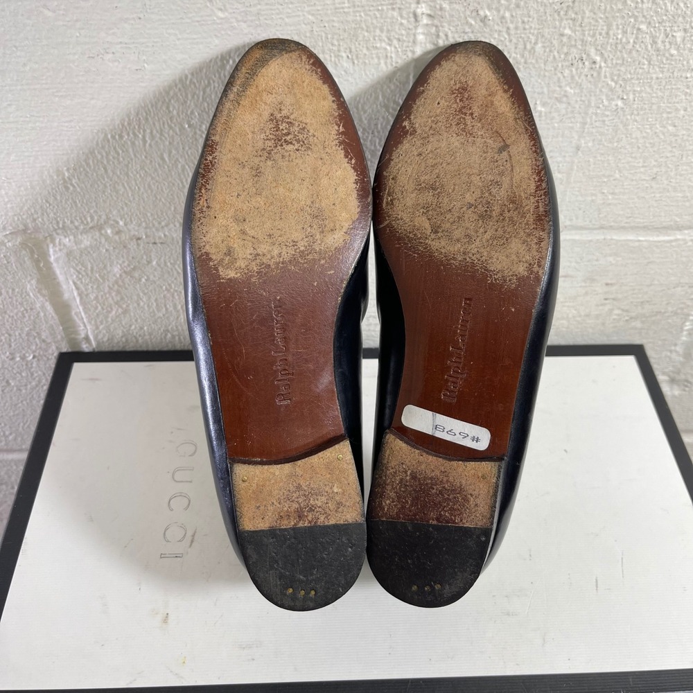 Ralph Lauren 4904 Black Leather Ballet Flats Slip On Women 6.5 AA Made in Italy - Picture 10 of 12